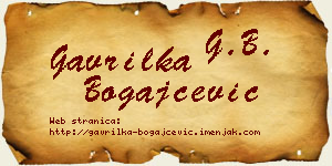 Gavrilka Bogajčević vizit kartica